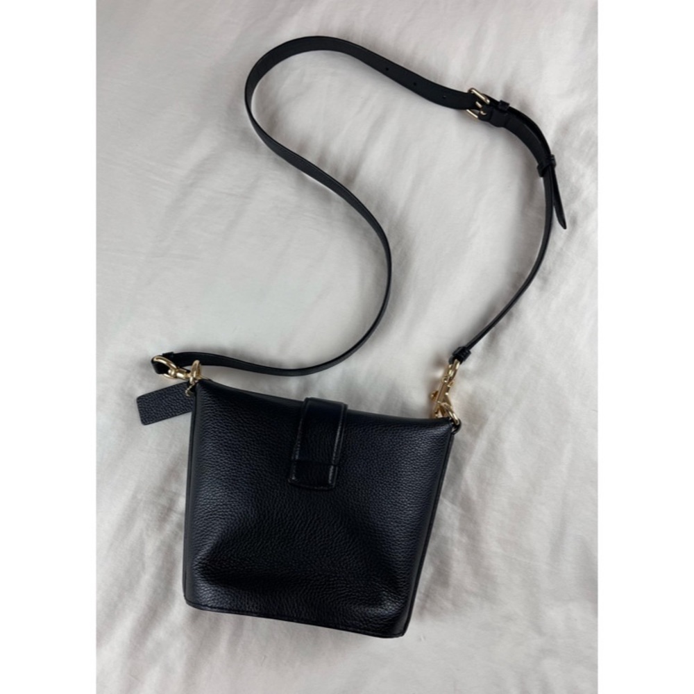 COACH Black Pebble Leather Addie Crossbody - Picture 12 of 13